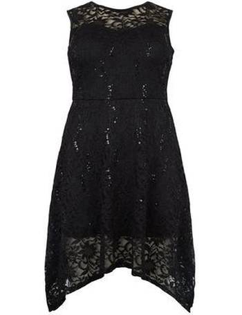 apricot black lace dress