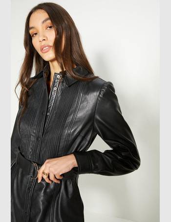 Buy Sosandar Black Petite Leather Look Seam Detail Premium