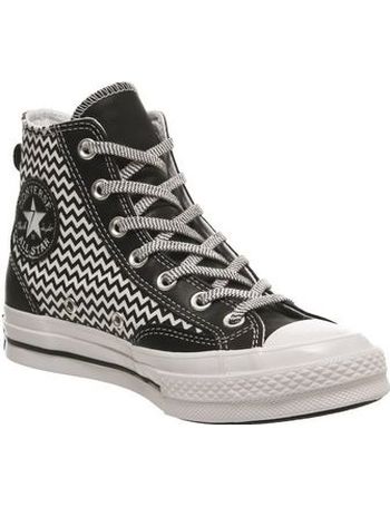 black and white patterned converse