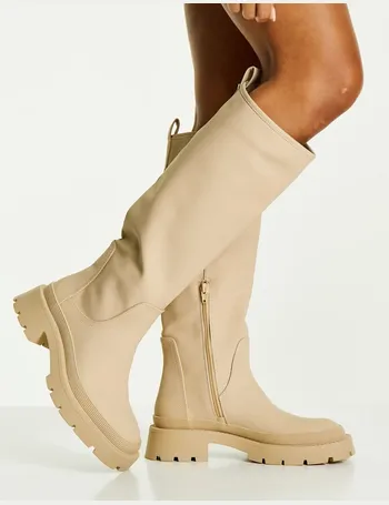 pimkie knee high slouch boots in beige