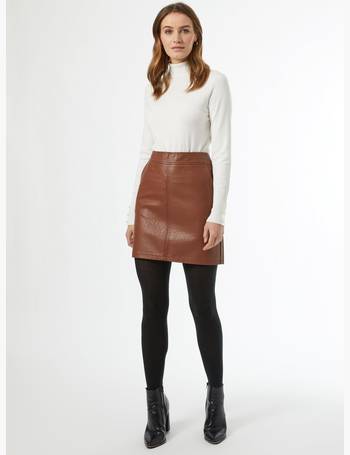 dorothy perkins burgundy leather skirt