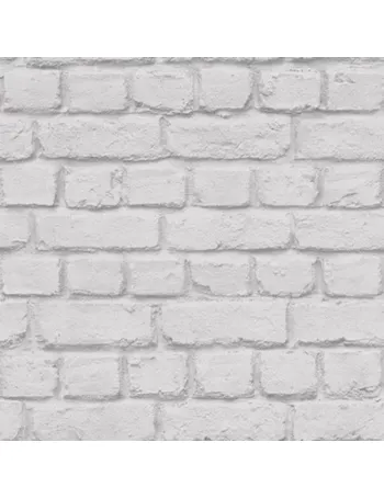 Battersea Brick Wall Effect wallpaper in white