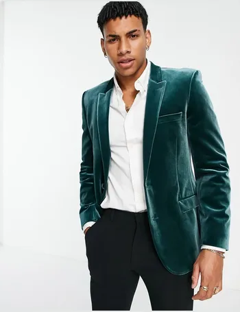 velvet green blazer men