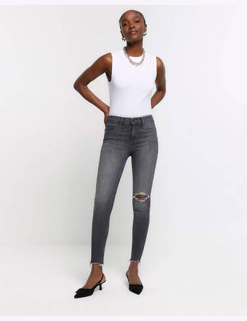 French Connection high waist skinny stretch jeggings in black