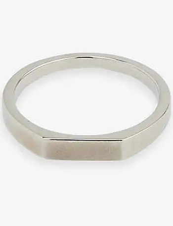 Thin Lennox Onyx Ring, Sterling Silver, Men's Rings