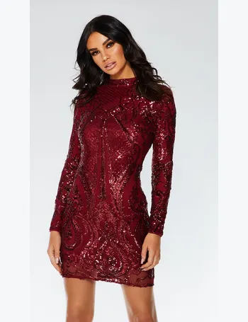 quiz berry sequin lace maxi dress