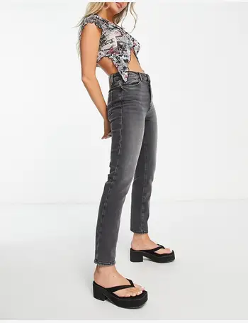 ONLY Dark Grey Stretch High Waist Straight Leg Jeans