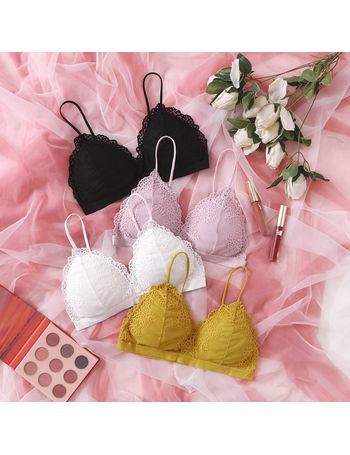 4pack Satin Triangle Bralette Set