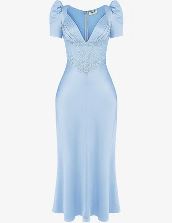 HOUSE OF CB Fleur sweetheart-neckline fishtail-hem woven maxi