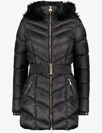 barbour grand belted quilted mid length coat