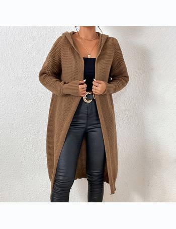 SHEIN Girls Drop Shoulder Pointelle Knit Duster Cardigan