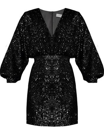 Felice Black Sequin Mini Dress With Cut Outs, UNDRESS
