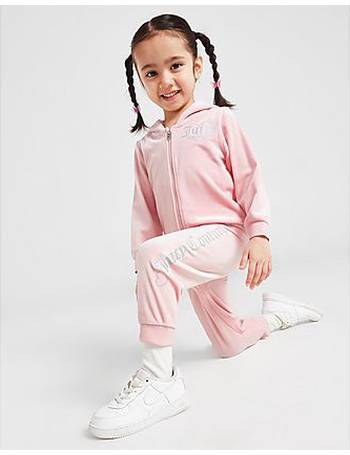 Pink JUICY COUTURE Velour Full Zip Hooded Tracksuit Infant - JD