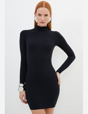 Contour Jersey Long Sleeve Crew Neck Midi Dress