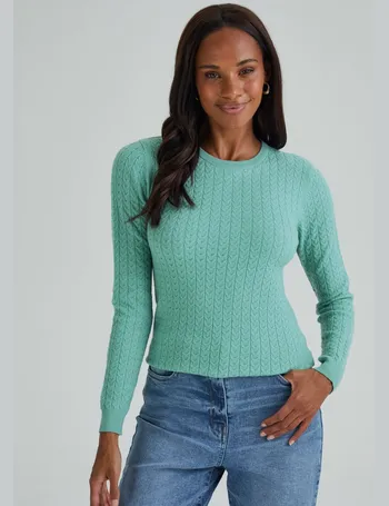 Lime Twist Cable Knit Jumper - Matalan