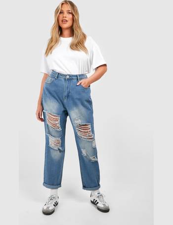 Shop Debenhams boohoo Plus Size Ripped Jeans up to 70% Off