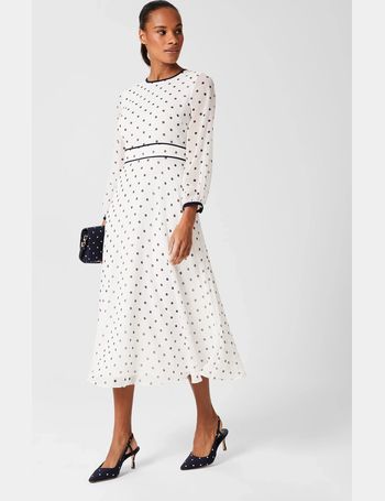 hobbs blue spotty dress