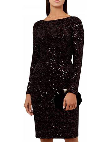 hobbs black sequin dress