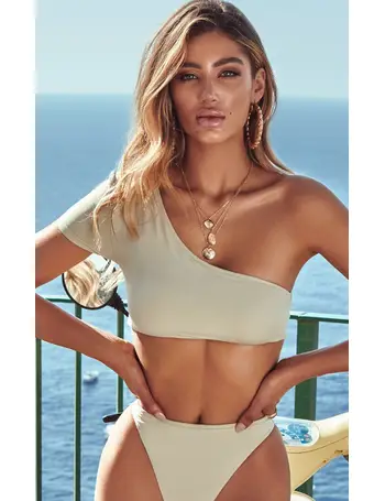 Charcoal Zip Up Long Sleeve Bikini Top