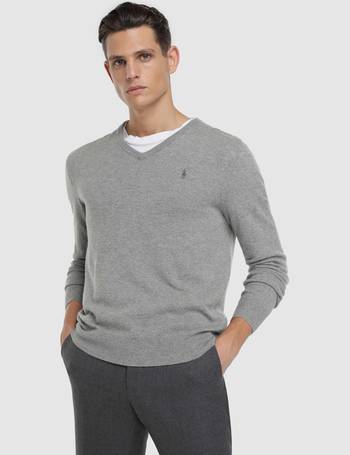 polo merino wool v neck sweater