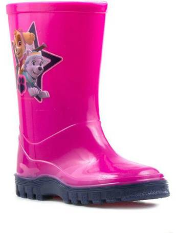 Kids Pink Floral Wellington Boot Zone
