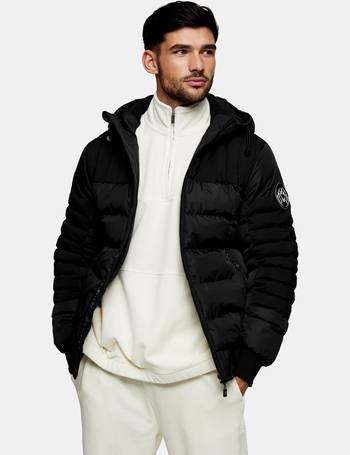 topman longline puffer in black