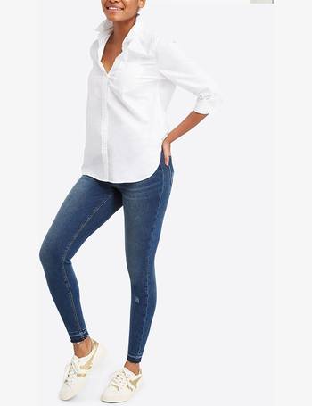 Spanx shape and lift distressed skinny jeans