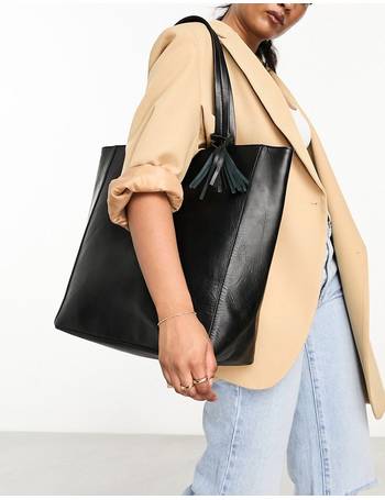 Ted Baker Womens Black Kimiaa Bar-detail Saffiano Leather Tote Bag