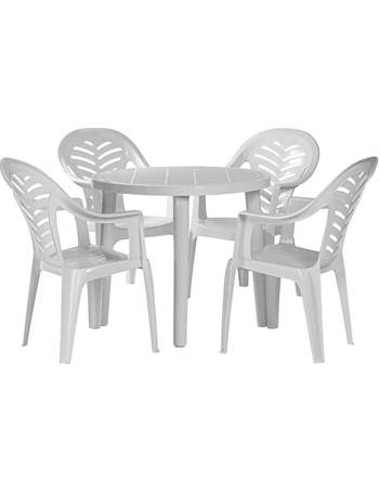 Garden Dining Chairs Resol Palma Outdoor Plastic Armchair BBQ Seating Grey 