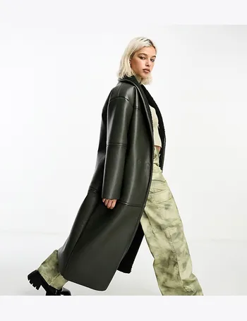 Collusion longline parka with removable faux store fur hood