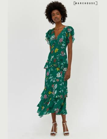 Warehouse green hot sale floral dress