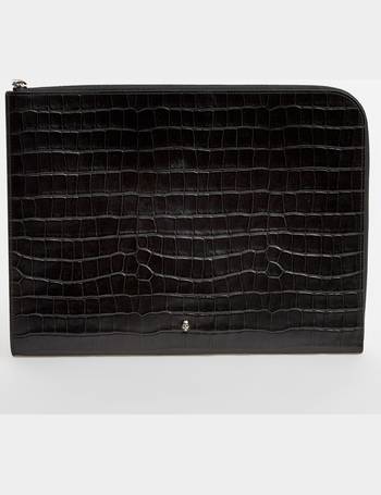 Black Leather Reptile Effect Bag from TK Maxx
