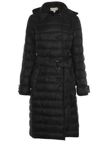 michael kors black padded longline coat