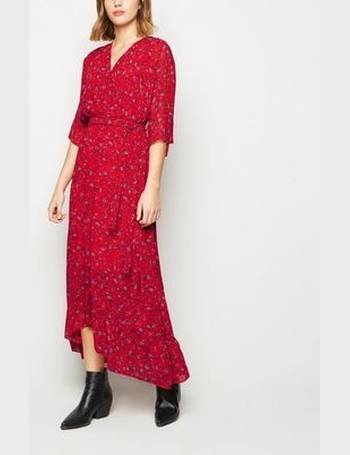 mela navy floral wrap dress