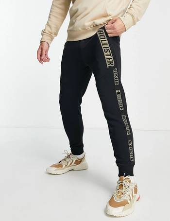 Hollister sport highlight logo cuffed sweat joggers in black