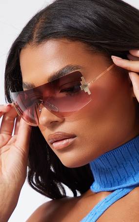 Prettylittlething Women's Oversized Square Sunglasses