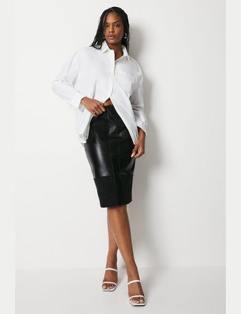 Off white outlet faux leather skirt