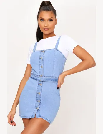 denim overall mini dress