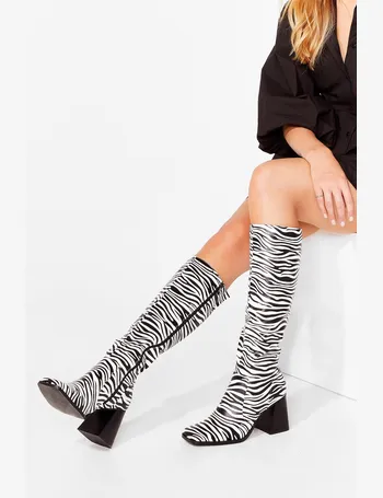 nasty gal black and white boots