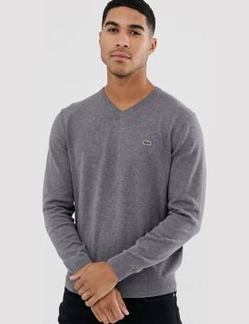 lacoste men's v neck jumper