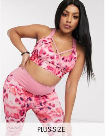 Pink Marble Twist Front Sports Bra