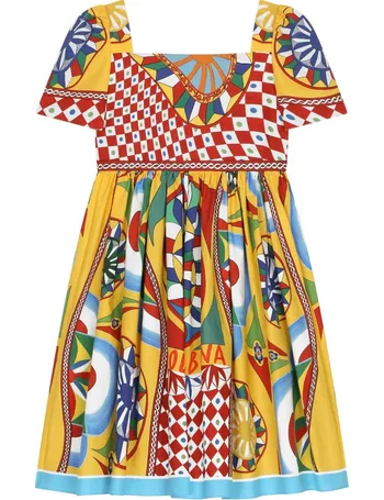 Dolce & Gabbana Carretto-print Flared Midi Dress - Farfetch