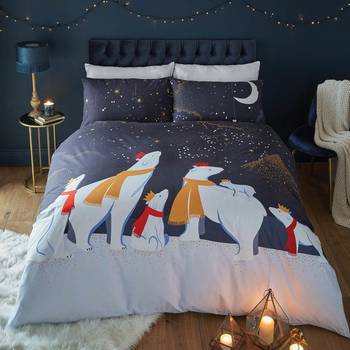 sara miller christmas penguins duvet cover set