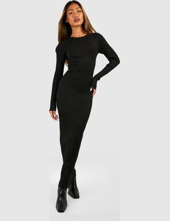 Sweetheart Neckline Rib Knitted Dress