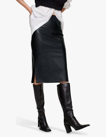 Shop Mango Women's Black Leather Skirts up to 50% Off | DealDoodle