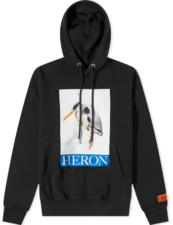 Heron bird slogan hot sale print hoodie