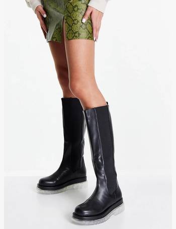 raid dileni pull on knee boots in black