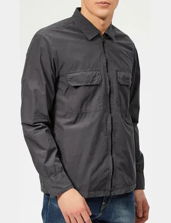 boss lovel zip overshirt jacket navy