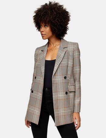 Womens TOPSHOP Double Breasted Check Jacket NEW RRP £65 