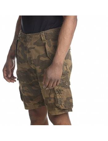 Brave Soul Dunlin Camo Shorts blue or khaki S,M,L  camouflage cargo short 